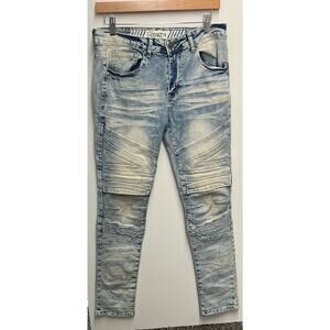 R GSTR Jeans Light Wash Skinny Blue Jeans 30 x32 (Actual Measure 30/31) Mid Rise